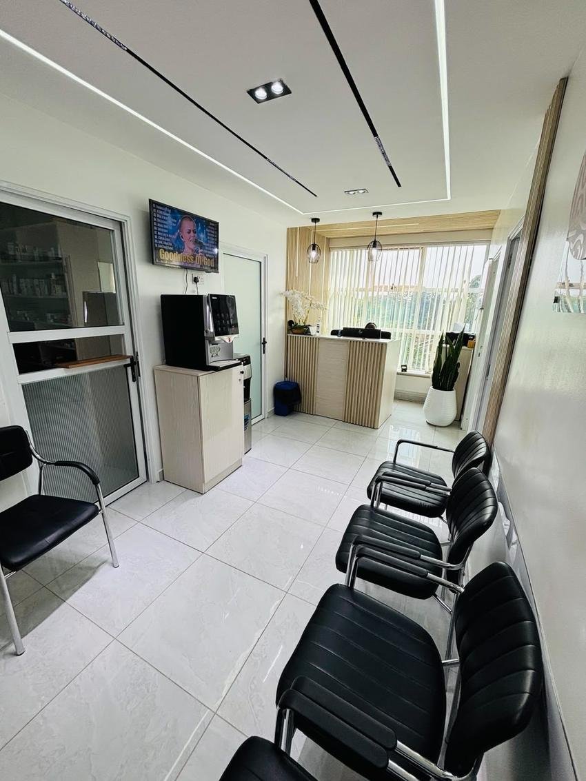 Patient waiting area at SkinByDrNancy skin clinic in Hurlingham, Nairobi