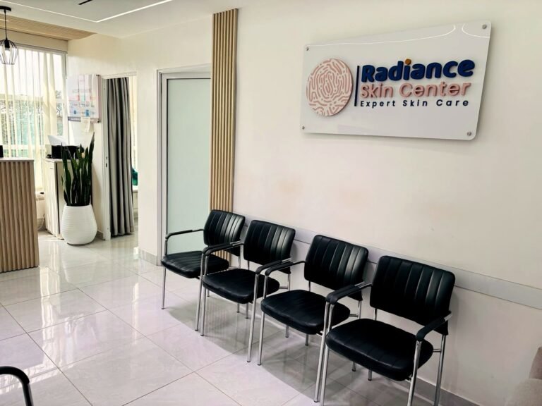 Patient waiting area at SkinByDrNancy, Radiance Skin Center, Kilimani, Nairobi